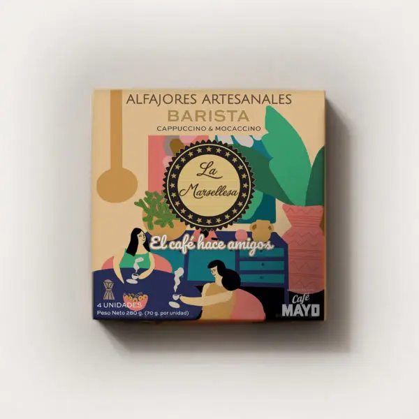 Alfajores Artesanales Amigos Café Mayo La Marsellesa 70 gr. Caja (4 Unidades)